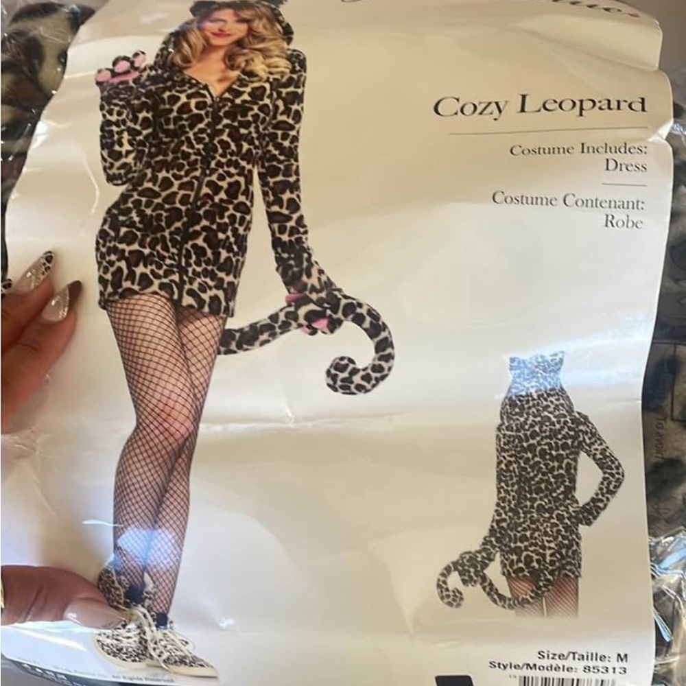 Leg Avenue Leopard Print Long Sleeve Dress Halloween